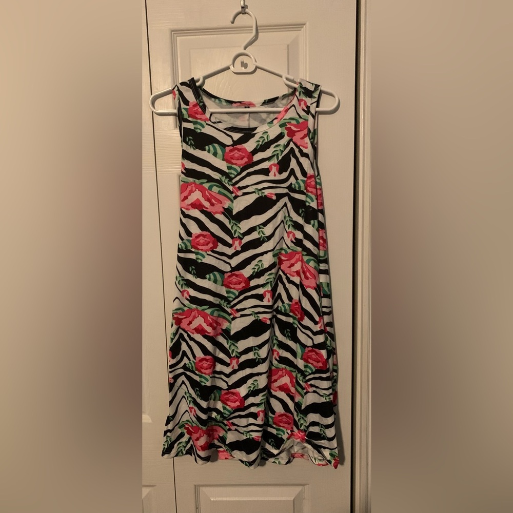 Floral Zebra Print Sundress